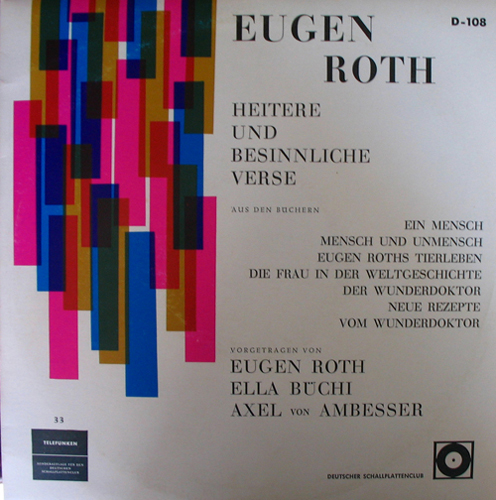 Eugen Roth Heiter u. besinnliche Verse Ein Mensch LP