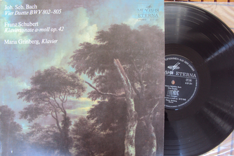 BACH 4 Duette SCHUBERT Piano Sonata GRINBERG LP 827351