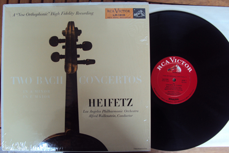 BACH 2 Concertos E and A Minor HEIFETZ Wallenstein LP