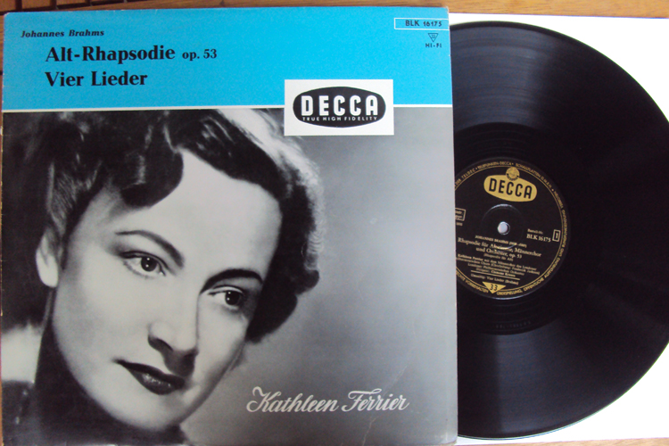 BRAHMS Alt Rhapsodie 4 Songs Ferrier Decca BLK 16175 LP